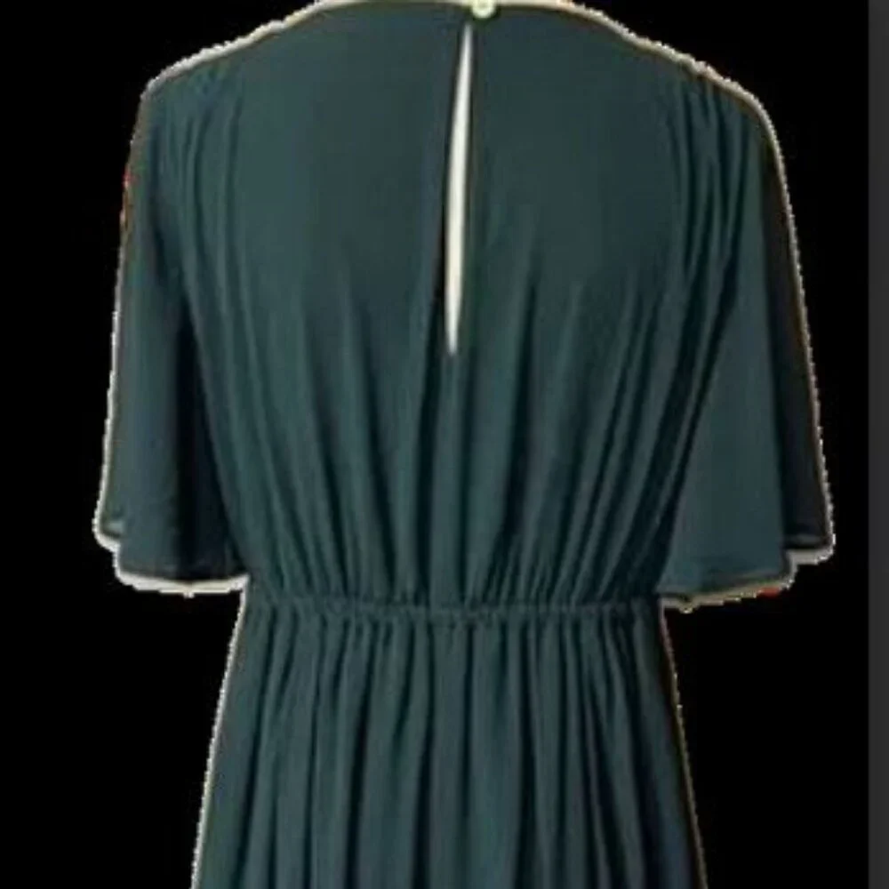 Show Me Your MuMu Dress Green Evergreen 1X Short Sleeve Maxi Wedding Formal NWT - Picture 4 of 4